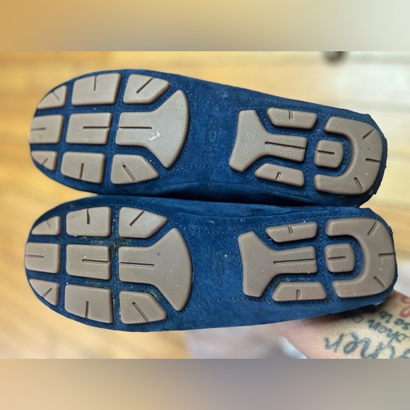ugg loafer shoes Women’s Size 7.5 Blue Suede Fur Lined Comfy Casual - Picture 8 of 8